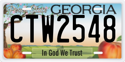 GA license plate CTW2548