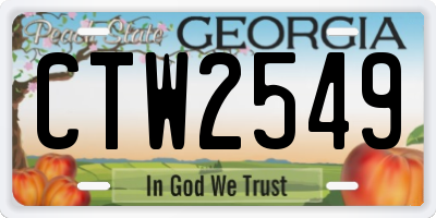 GA license plate CTW2549