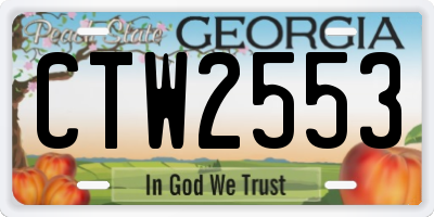 GA license plate CTW2553