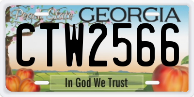 GA license plate CTW2566