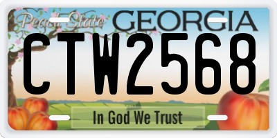 GA license plate CTW2568