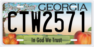 GA license plate CTW2571