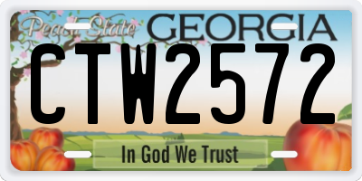 GA license plate CTW2572