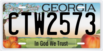 GA license plate CTW2573