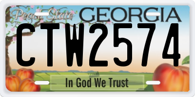 GA license plate CTW2574