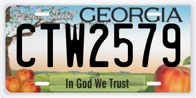 GA license plate CTW2579