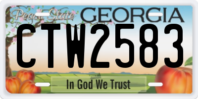GA license plate CTW2583