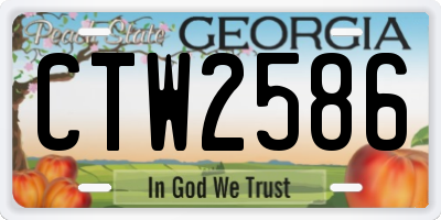 GA license plate CTW2586