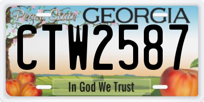 GA license plate CTW2587