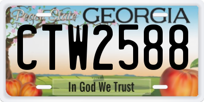 GA license plate CTW2588