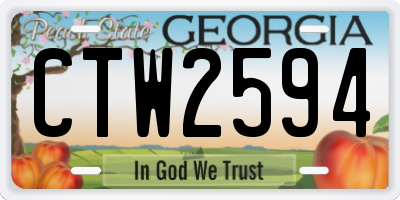 GA license plate CTW2594