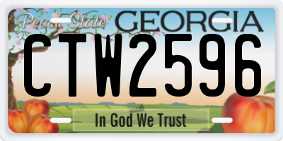GA license plate CTW2596