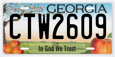 GA license plate CTW2609