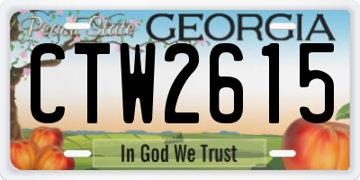 GA license plate CTW2615