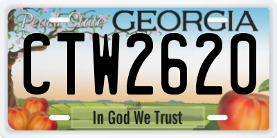 GA license plate CTW2620