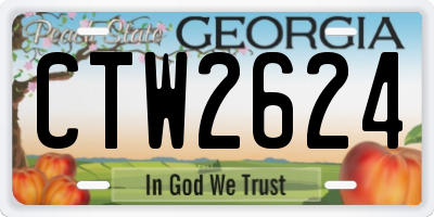 GA license plate CTW2624