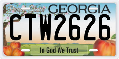 GA license plate CTW2626
