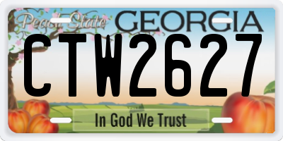 GA license plate CTW2627