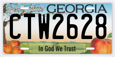 GA license plate CTW2628