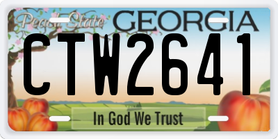 GA license plate CTW2641