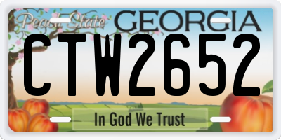 GA license plate CTW2652