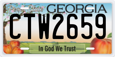 GA license plate CTW2659