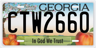 GA license plate CTW2660