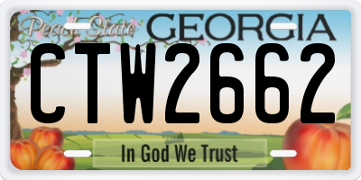 GA license plate CTW2662