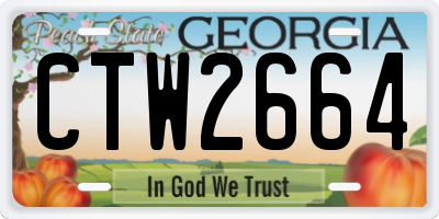 GA license plate CTW2664