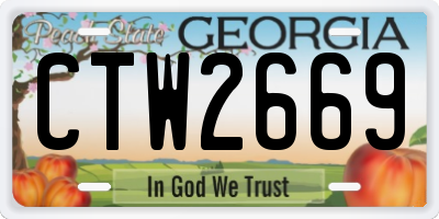 GA license plate CTW2669