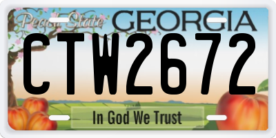 GA license plate CTW2672