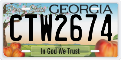 GA license plate CTW2674