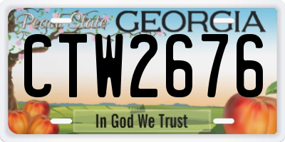 GA license plate CTW2676