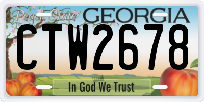 GA license plate CTW2678