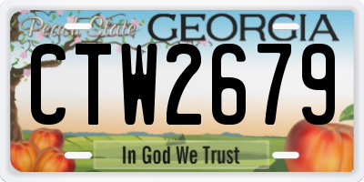 GA license plate CTW2679