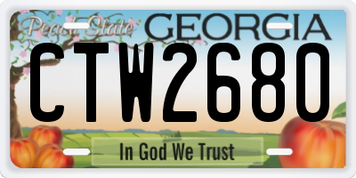 GA license plate CTW2680
