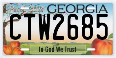 GA license plate CTW2685