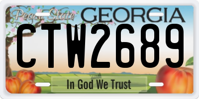 GA license plate CTW2689