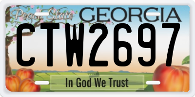 GA license plate CTW2697