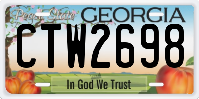 GA license plate CTW2698