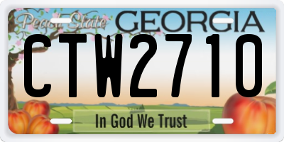 GA license plate CTW2710
