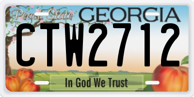 GA license plate CTW2712