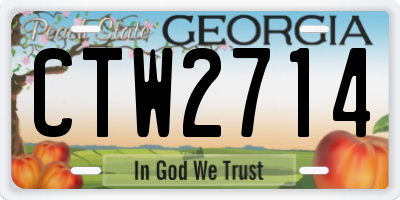 GA license plate CTW2714