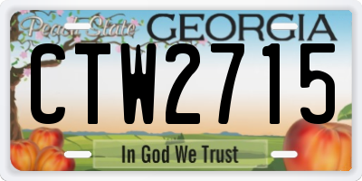 GA license plate CTW2715