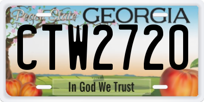 GA license plate CTW2720