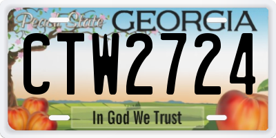 GA license plate CTW2724