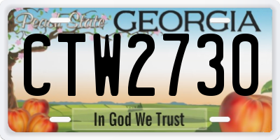 GA license plate CTW2730