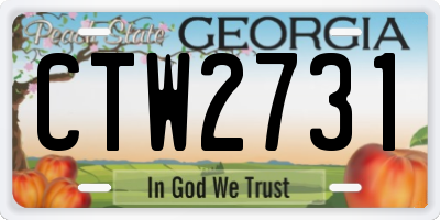GA license plate CTW2731