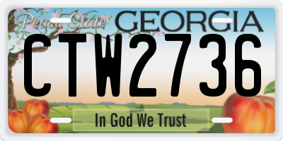 GA license plate CTW2736