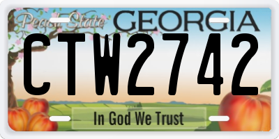 GA license plate CTW2742